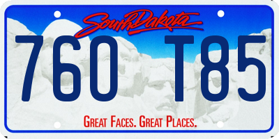 SD license plate 76OT85
