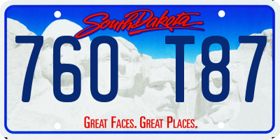 SD license plate 76OT87