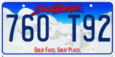SD license plate 76OT92