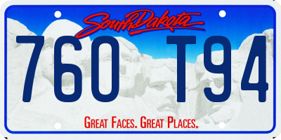 SD license plate 76OT94
