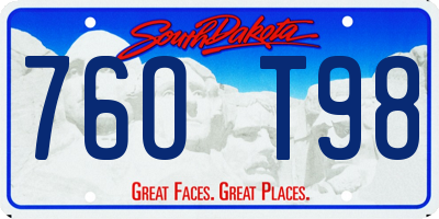 SD license plate 76OT98