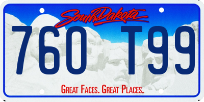 SD license plate 76OT99