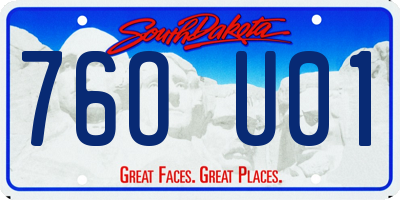 SD license plate 76OU01