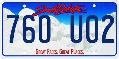 SD license plate 76OU02