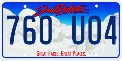 SD license plate 76OU04
