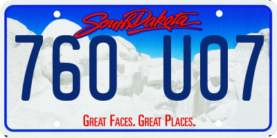 SD license plate 76OU07