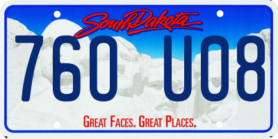 SD license plate 76OU08