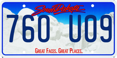 SD license plate 76OU09