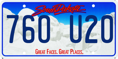 SD license plate 76OU20