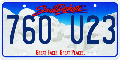 SD license plate 76OU23