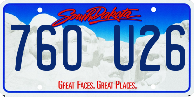 SD license plate 76OU26