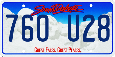 SD license plate 76OU28