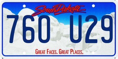 SD license plate 76OU29