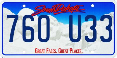 SD license plate 76OU33