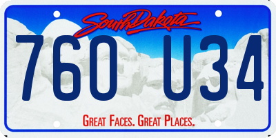 SD license plate 76OU34