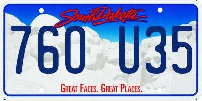 SD license plate 76OU35