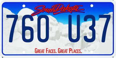 SD license plate 76OU37