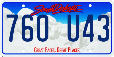 SD license plate 76OU43