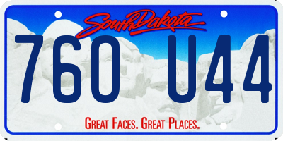 SD license plate 76OU44