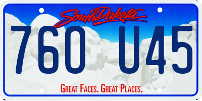 SD license plate 76OU45