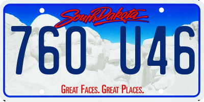 SD license plate 76OU46