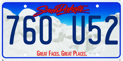 SD license plate 76OU52