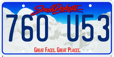 SD license plate 76OU53