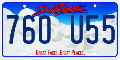 SD license plate 76OU55
