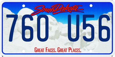 SD license plate 76OU56