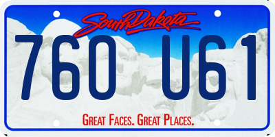 SD license plate 76OU61