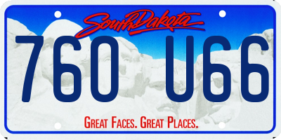SD license plate 76OU66