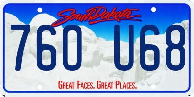 SD license plate 76OU68