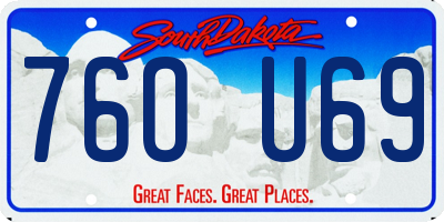 SD license plate 76OU69