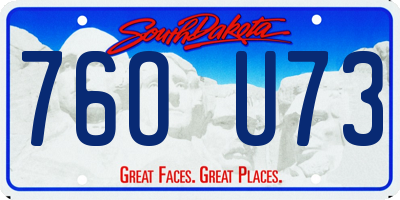 SD license plate 76OU73