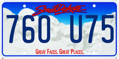 SD license plate 76OU75