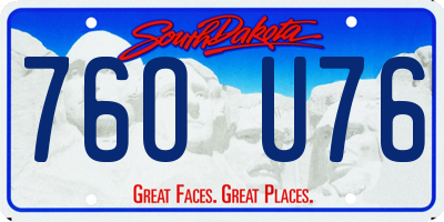 SD license plate 76OU76
