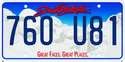 SD license plate 76OU81