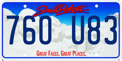 SD license plate 76OU83