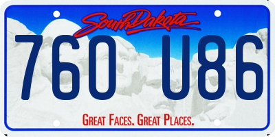SD license plate 76OU86