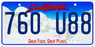 SD license plate 76OU88