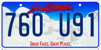 SD license plate 76OU91