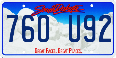 SD license plate 76OU92