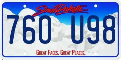 SD license plate 76OU98