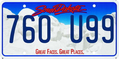 SD license plate 76OU99