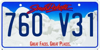 SD license plate 76OV31