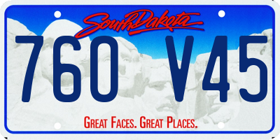 SD license plate 76OV45