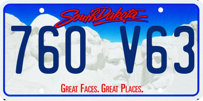 SD license plate 76OV63