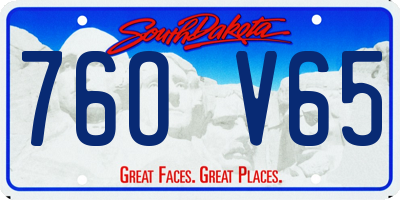 SD license plate 76OV65