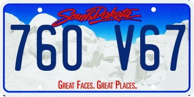SD license plate 76OV67