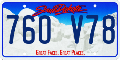 SD license plate 76OV78